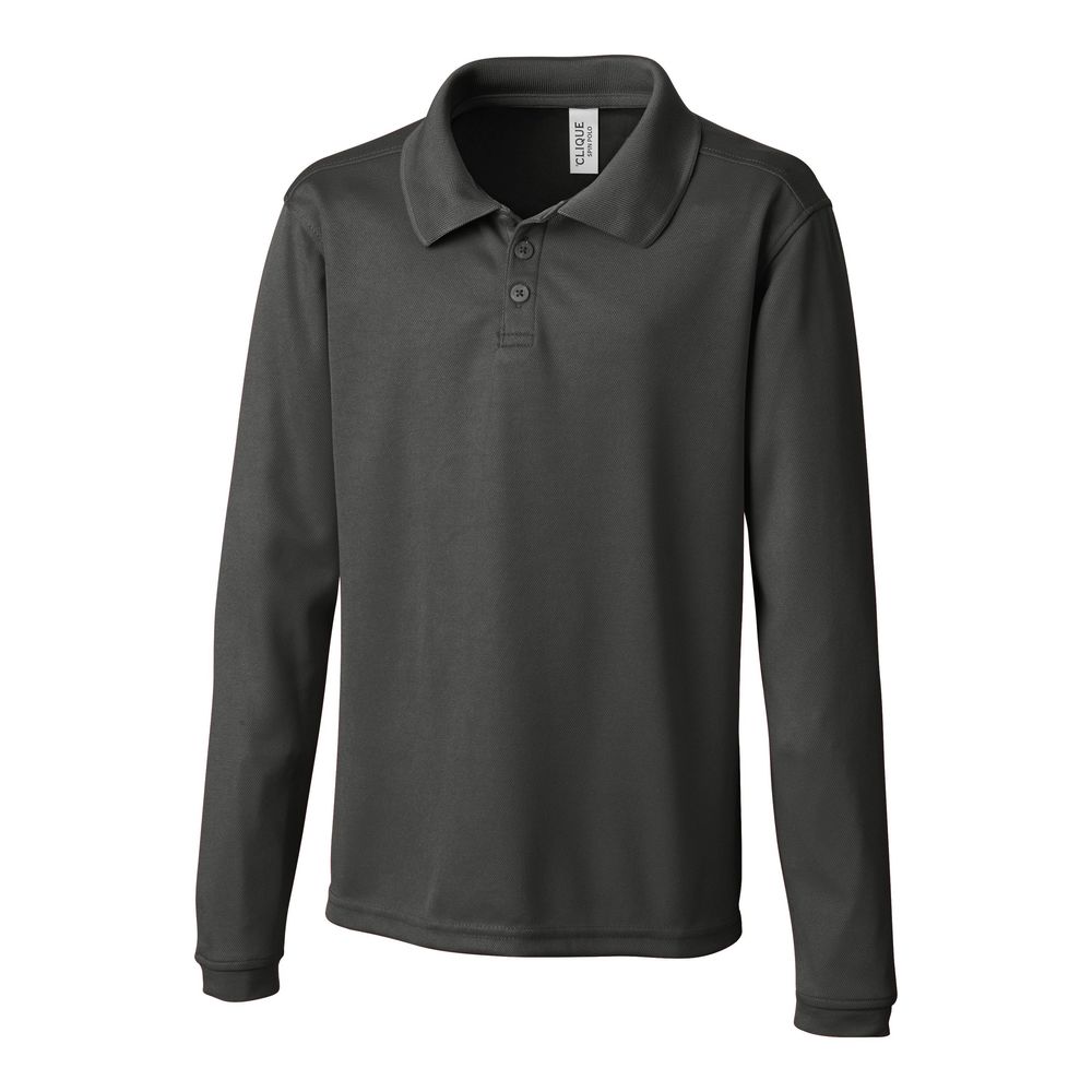 NWT Clique Pure Slate Long Sleeve Spin Youth Polo